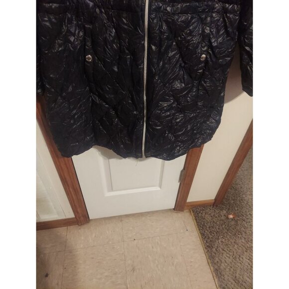 Michael MichaelKors Packable Down Fill Black Coat Size XXL Duster Bag Y2K Nylon - Picture 8 of 16